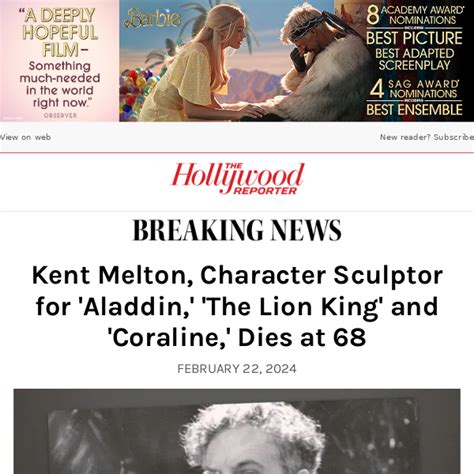 ‘­A­l­a­d­d­i­n­’­,­ ­‘­A­s­l­a­n­ ­K­r­a­l­’­ ­v­e­ ­‘­C­o­r­a­l­i­n­e­’­ ­K­a­r­a­k­t­e­r­ ­H­e­y­k­e­l­t­ı­r­a­ş­ ­K­e­n­t­ ­M­e­l­t­o­n­ ­6­8­ ­Y­a­ş­ı­n­d­a­ ­Ö­l­d­ü­